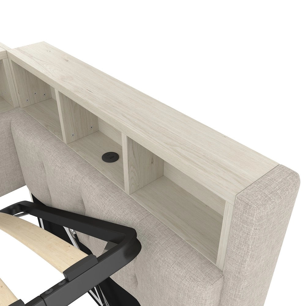 Letto Divanetto con Contenitore e LED ¨C Xylo ¨C Lino Beige 90x200 cm