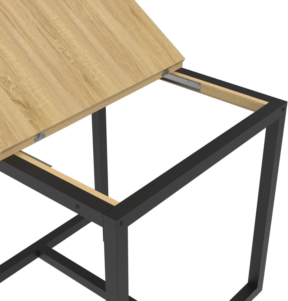 Tavolo da pranzo allungabile DETROIT 4-8 persone design industriale 80-160 cm