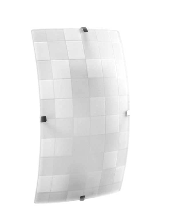 PLAFONIERA APPLIQUE RETTANGOLARE 30X18 CM CON DESIGN A QUADRI COLORE BIANCO
