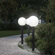 Lampioni a paletto con sensore e presa 3 pz 80 cm neri IP44 4006124