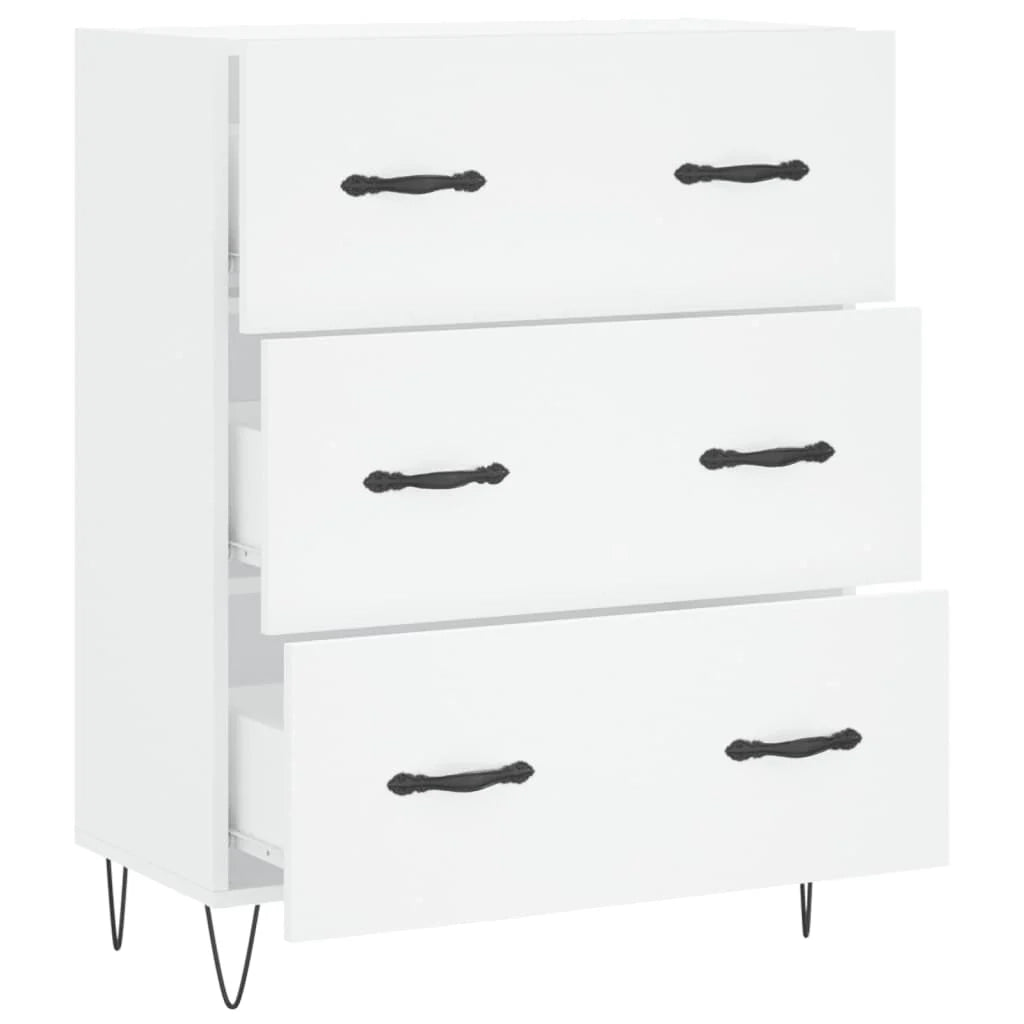 Buffet credenza cassettiera armadio mobile contenitore organizer per cucina soggiorno salotto 69,5 x 34 x 90 cm legno ingegnerizzato bianco 02_0030444