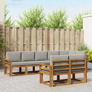 Set di divani da esterno 8 pcs Grigio Naturale e Chiaro