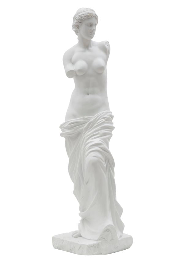 Scultura Statua Woman 14x12x49 cm in Poliresina Bianco