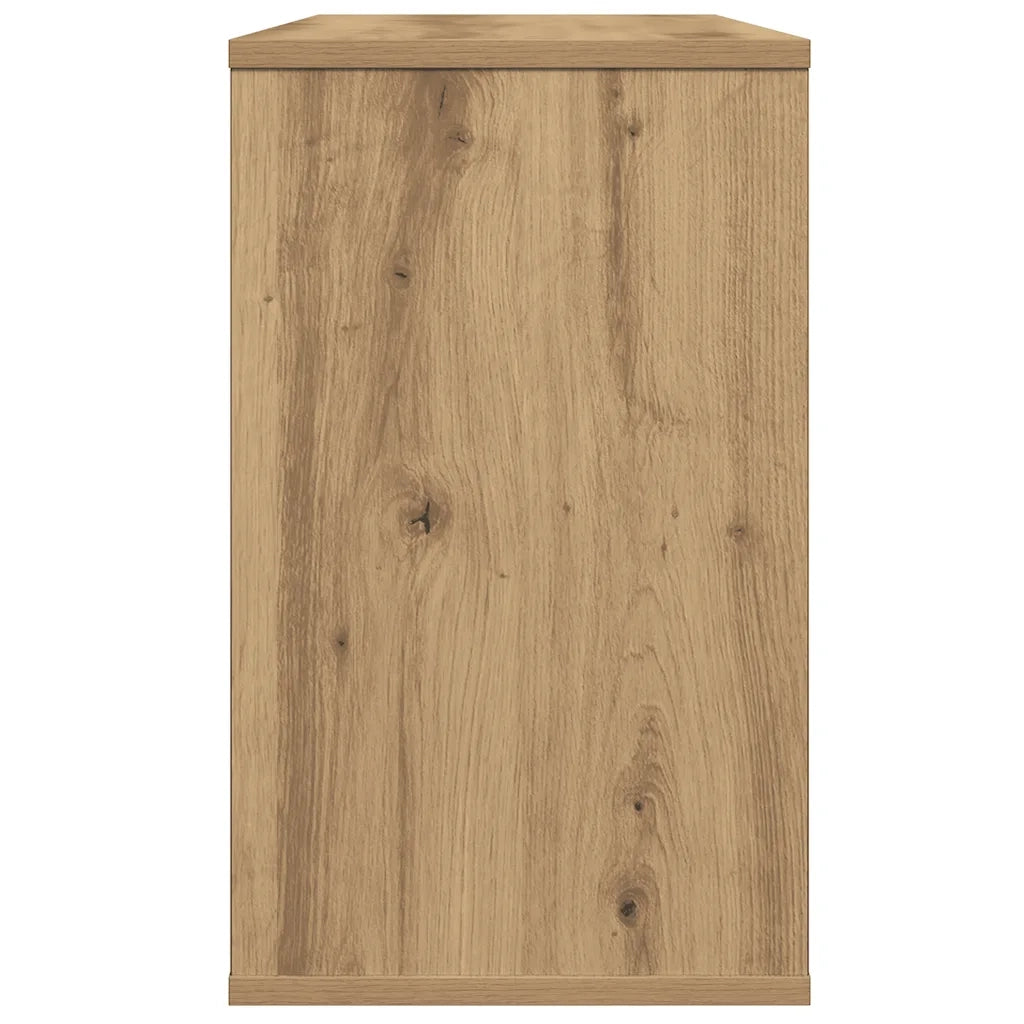 Elegante mobiletto laterale con 2 ripiani pratico contenitore per soggiorno 60 x 30 x 50 cm finitura rovere ingegnerizzato realizzato artigianalmente 02_0050891