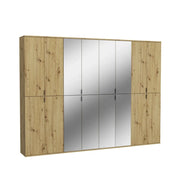 Armadio BODITE – 16 porte con specchi – Rovere chiaro