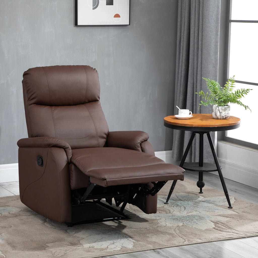 Poltrona Relax Reclinabile Manuale con Poggiapiedi ¨C Xylo ¨C Similpelle Marrone 76x91x106cm