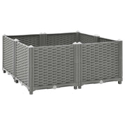 Fioriera rialzata per piante fiori terrazza giardino 80 x 80 x 38 cm polipropilene grigio 02_0039249