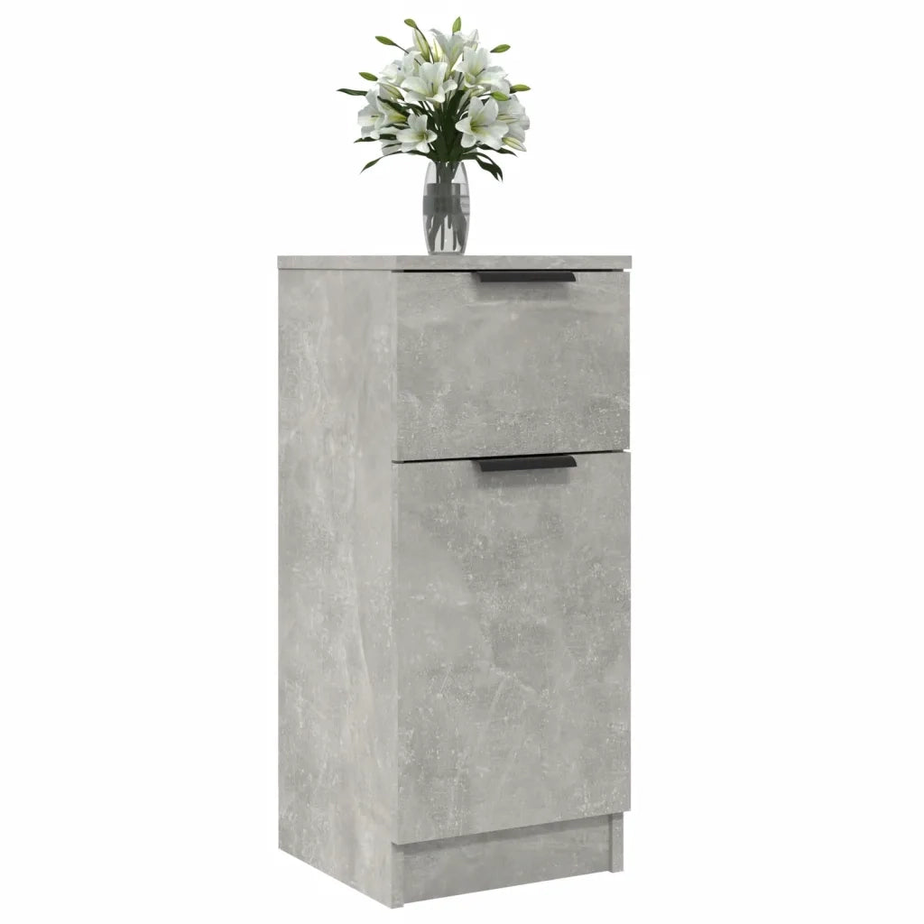 Credenze 2 pz Grigio Cemento 30x30x70 cm in Legno Multistrato