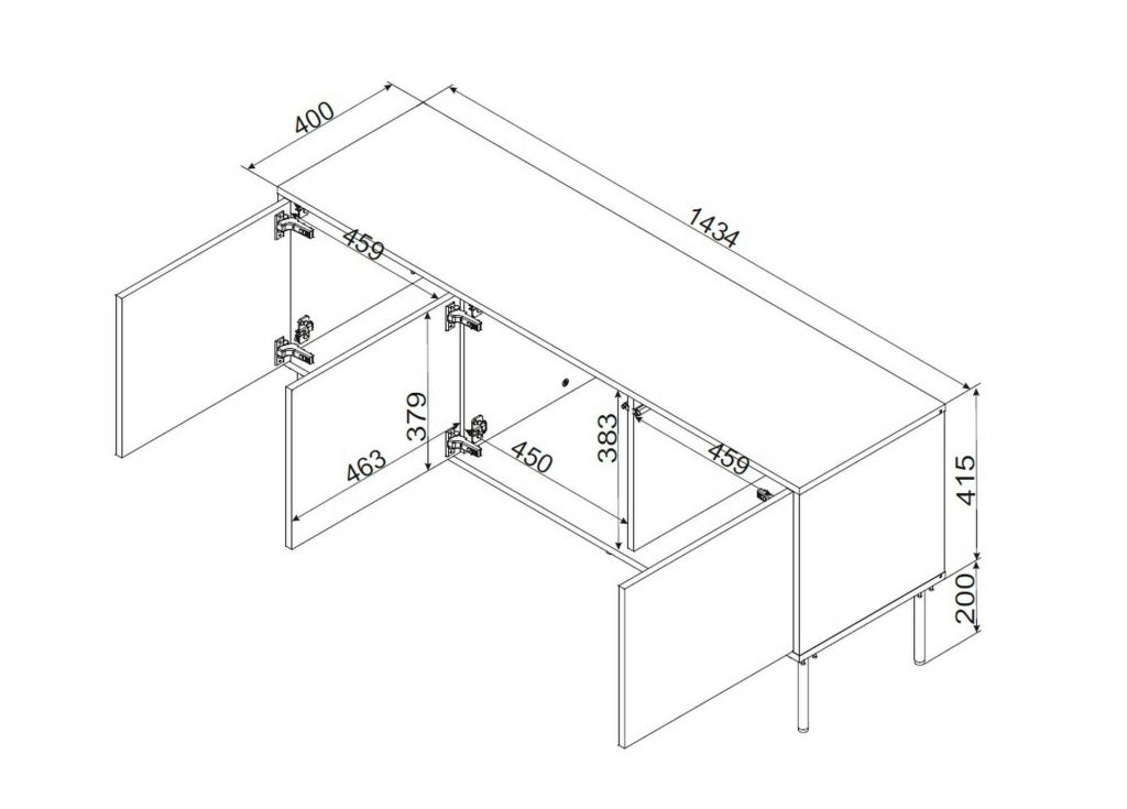 Novolin, Mobile Porta tv un Ripiano, 143.5x40x61.5h cm Beige
