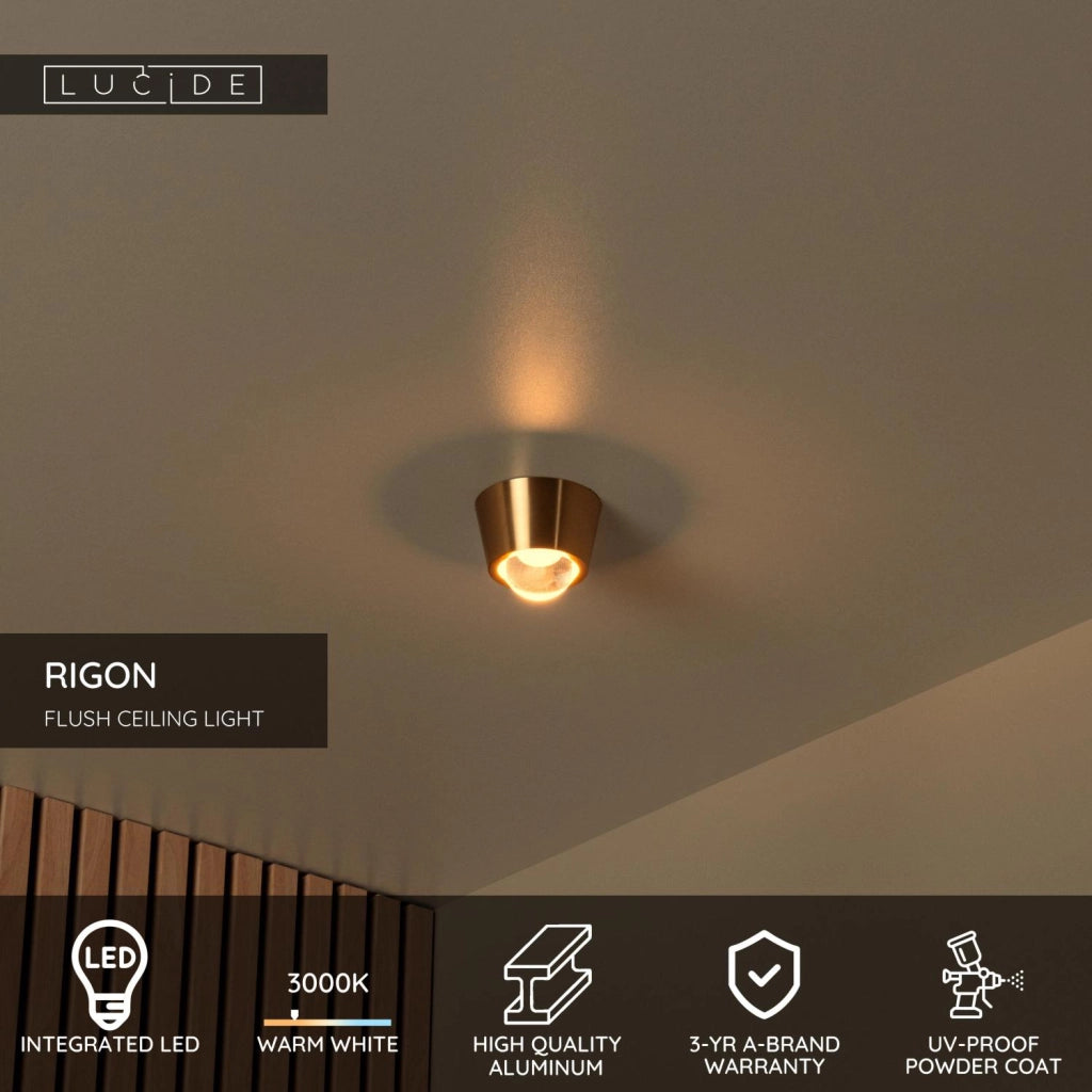 Spot da soffitto RIGON LED integrato oro Lucide