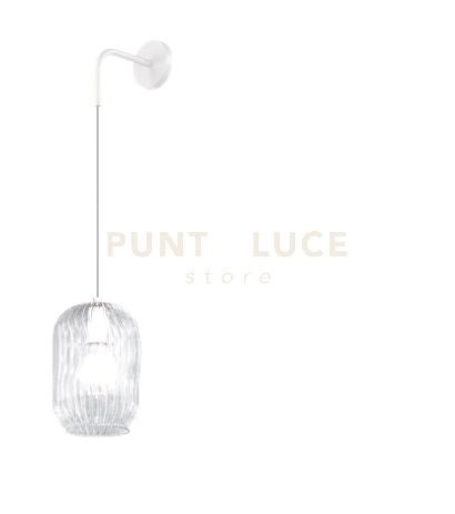 APPLIQUE REGOLABILE BIANCO 1 LUCE VETRO TRASPARENTE 1181BI-A-TR