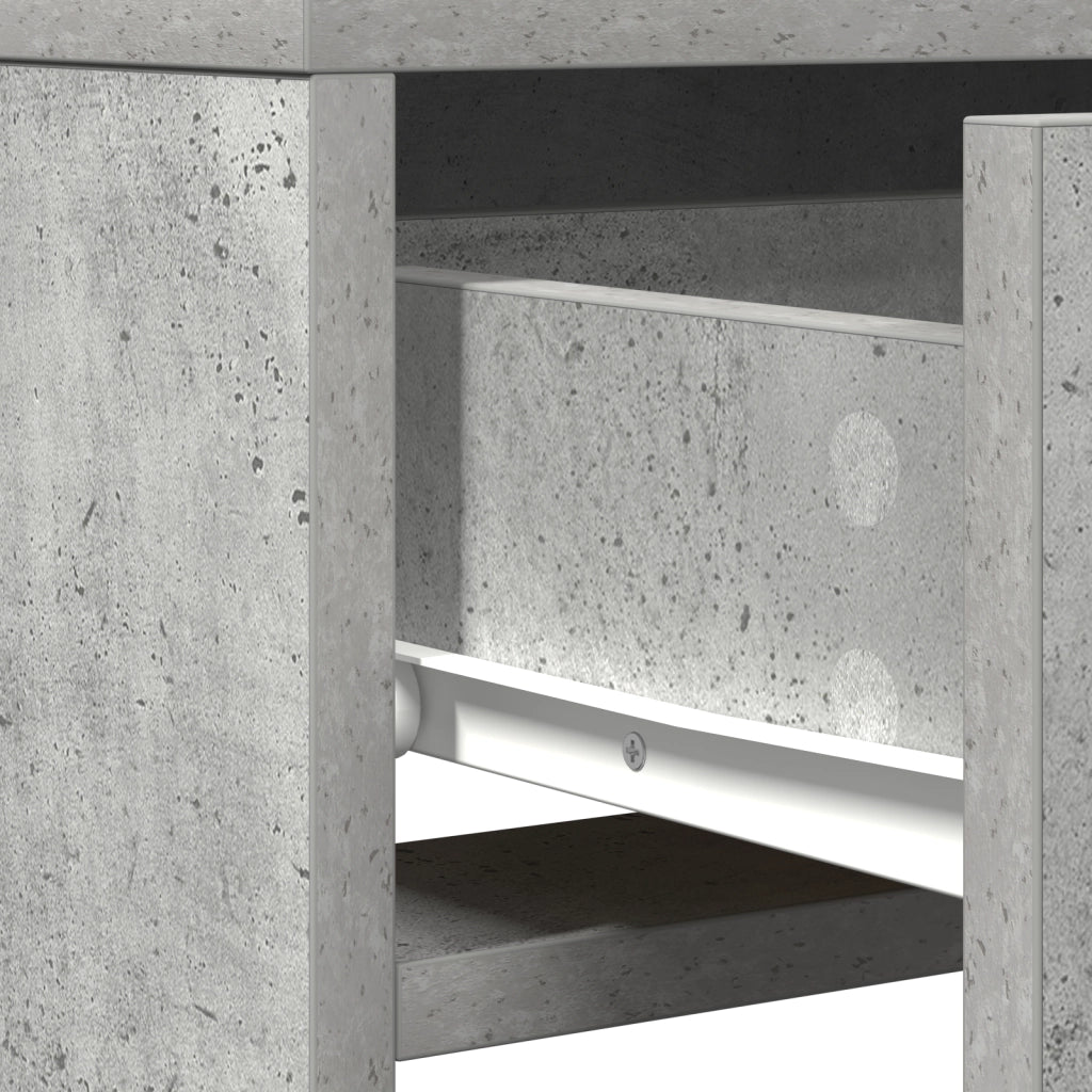 Toeletta  con luci LED Grigio cemento 50x41x140 cm