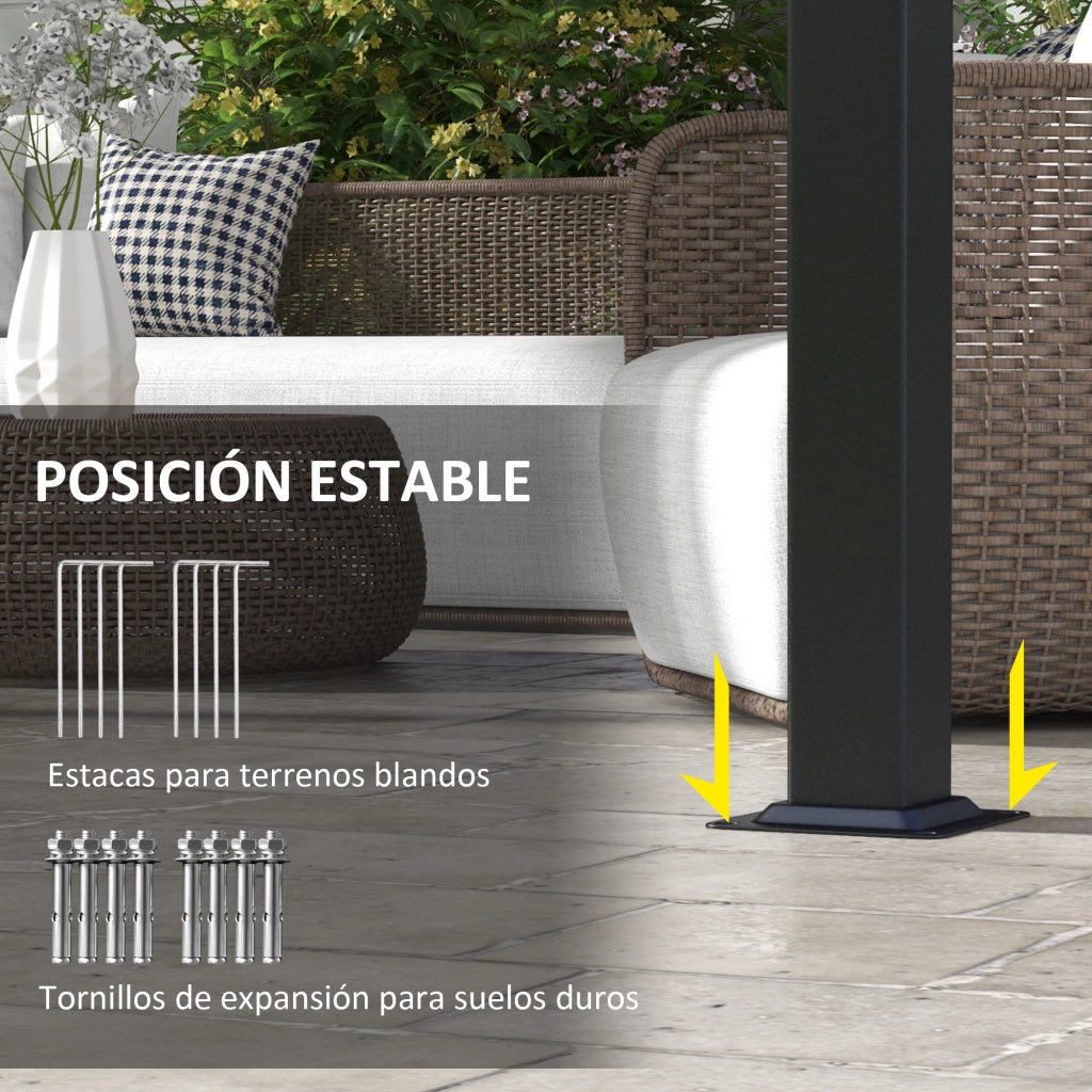 Cenador da Giardino 3x3 m ¨C zephmum ¨C Grigio Scuro Acciaio
