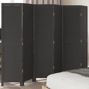 Divisorio Ambienti | Divider per stanze | Paravento 6 Pannelli Nero Legno Massello di Paulownia