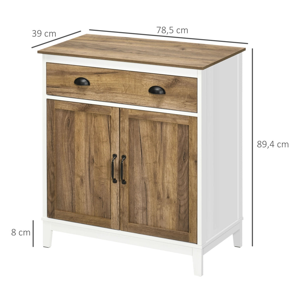 Armadio Battente con Cassetti e Ripiani ¨C Zephmum ¨C Marrone 78.5x39x89.4 cm