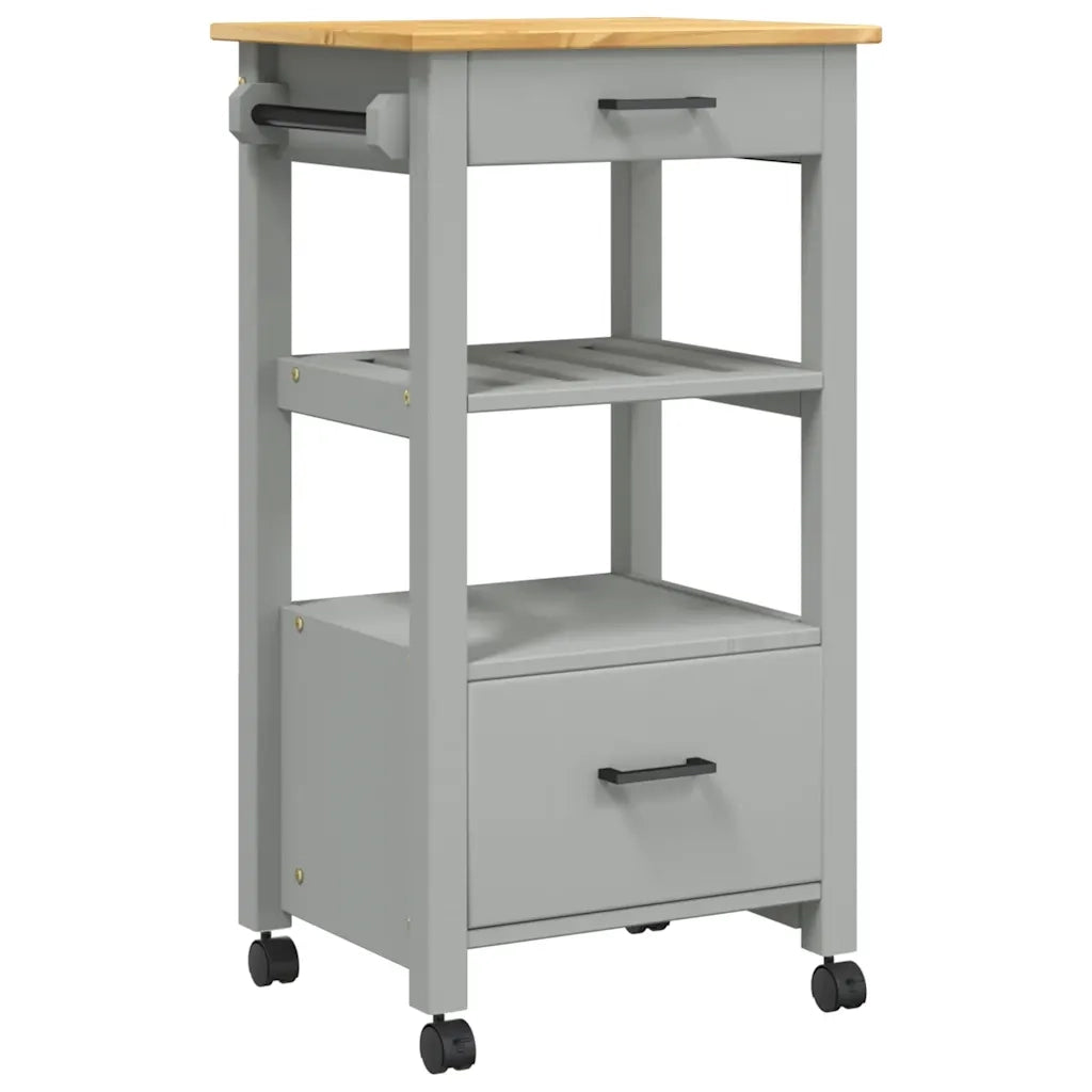 Carrello da Cucina MONZA 48x40x88,5 cm in Legno Massello di Pino 376086