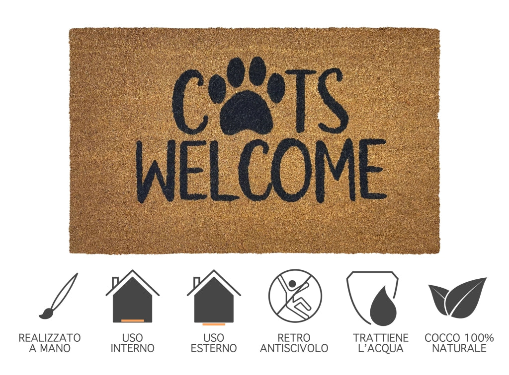 Zerbino Ingresso Casa In Fibra Di Cocco Con Base In Pvc  Cat