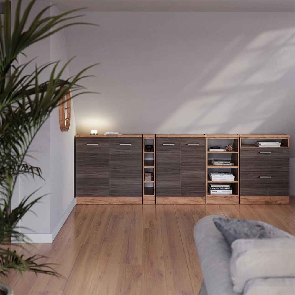 Mobile sottotetto Rion Grigio nobile/Rovere dorato 80 x 83.8 cm con 2 porte, carcassa 60 cm profondità Vicco