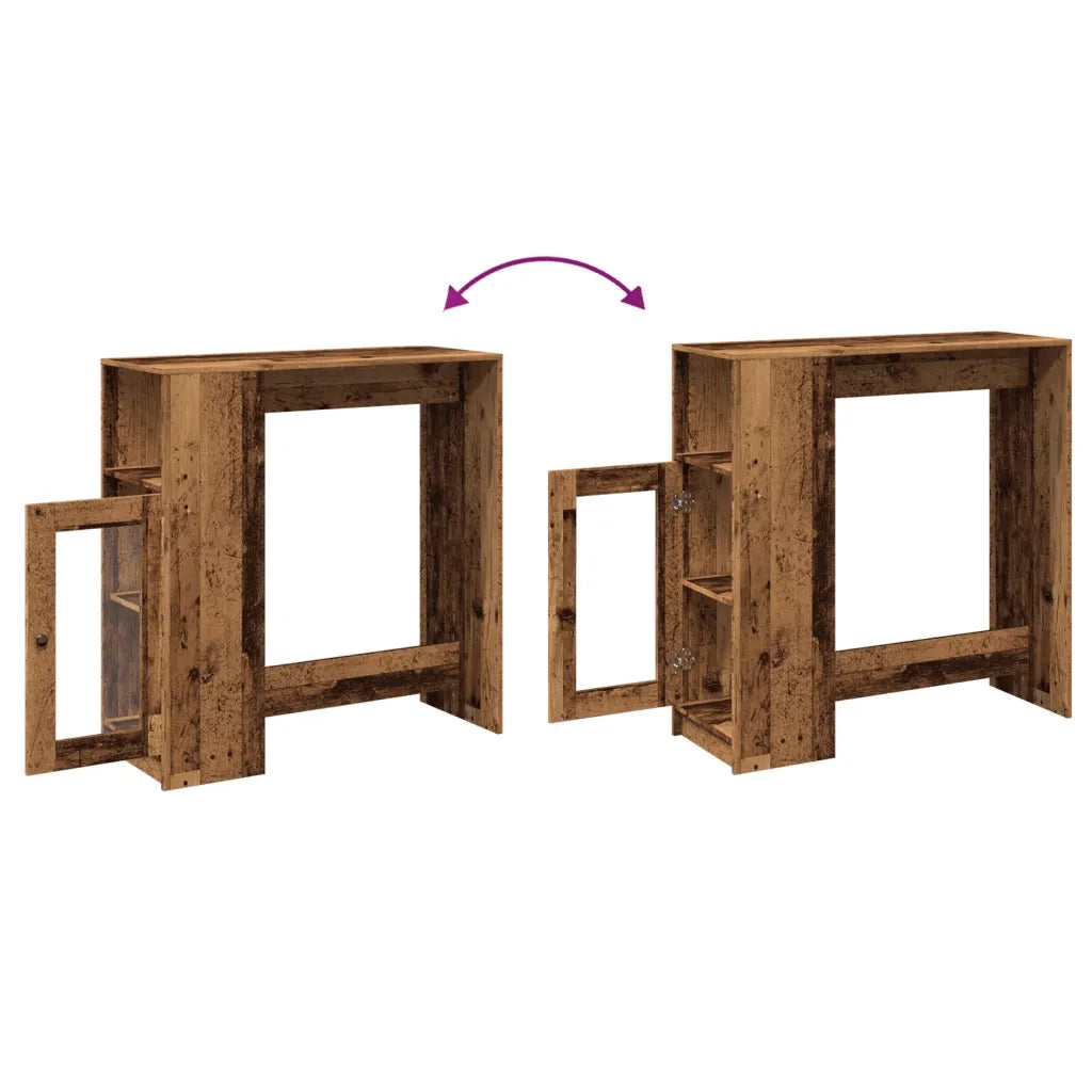 Tavolo Bar con Rastrelliera Antico 101x40x103,5 cm Multistrato 854371