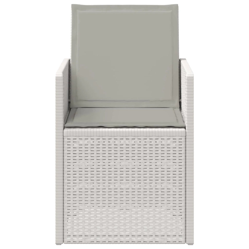 Sedie da pranzo da giardino 2 pcs Bianco e Grigio Chiaro PP