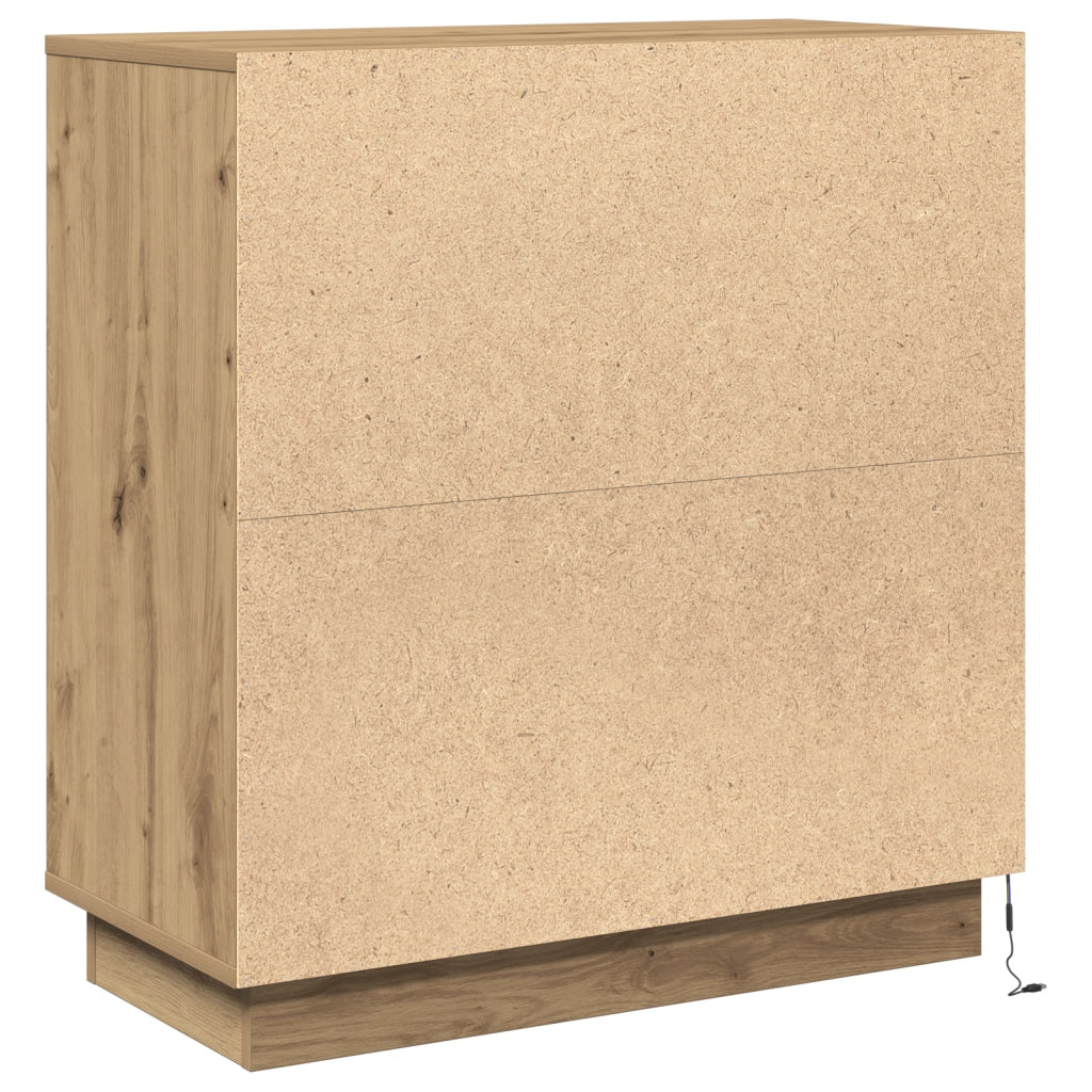Mobile con LED Rovere Artigianale 71x34,5x75 cm in Legno Ingegnerizzato