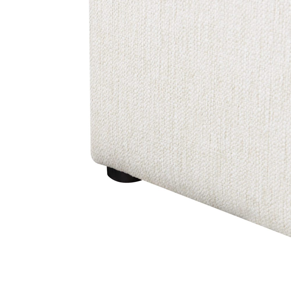 Letto matrimoniale con contenitore rivestito in tessuto bianco sporco 180 x 200 cm camera da letto elegante