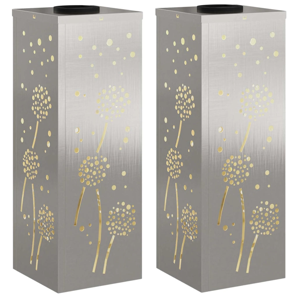 Faro LED solare per sentieri 2 pz Argento Acciaio inossidabile CFW7045602