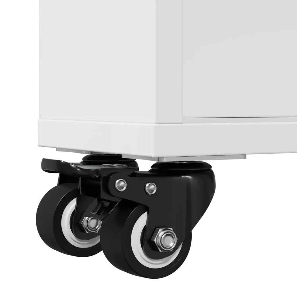 Carrello Portaoggetti Stretto Bianco 48x13x68 cm in Truciolato CFW2801404