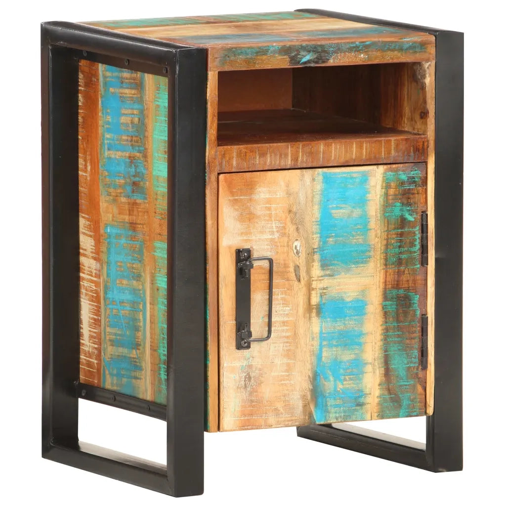 Comodino | Armadio da Notte | Mobiletto da notte 40x35x55 cm in Legno Massello di Recupero