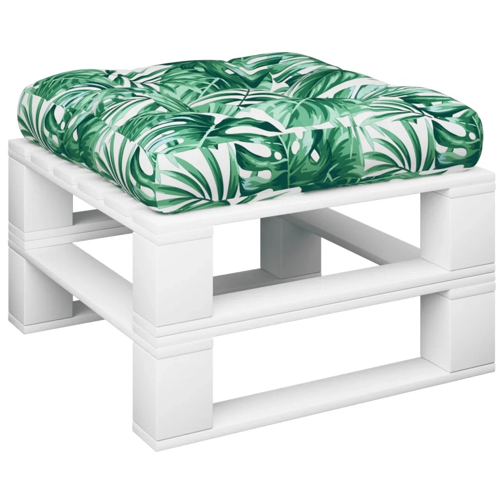 Cuscino per Pallet con Motivo a Foglie 50x50x12 cm in Tessuto 360437