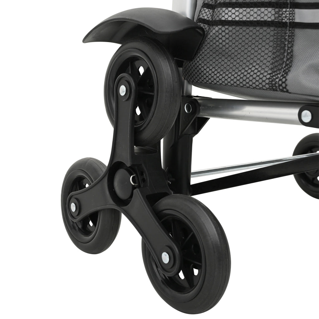 Carrello da shopping  con ruote e manico regolabile grigio 40 L
