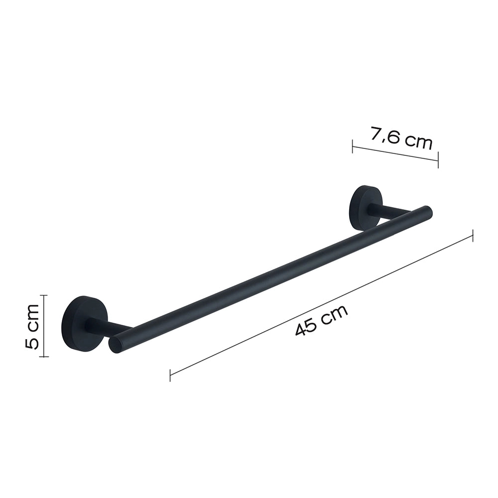 Portasalviette a muro 45 cm Gedy in acciaio nero opaco | Eros