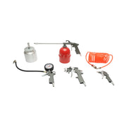 Set aria compressa da 5 pezzi con tubo a spirale da 5 m, pistola ad aria compressa per lavaggio, verniciatura, gonfiaggio e soffiaggio