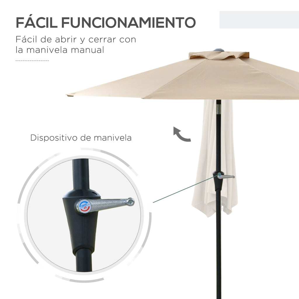 Ombrellone da Giardino Basculante Impermeabile ¨C zephmum ¨C ?230x216 cm Color Cachi