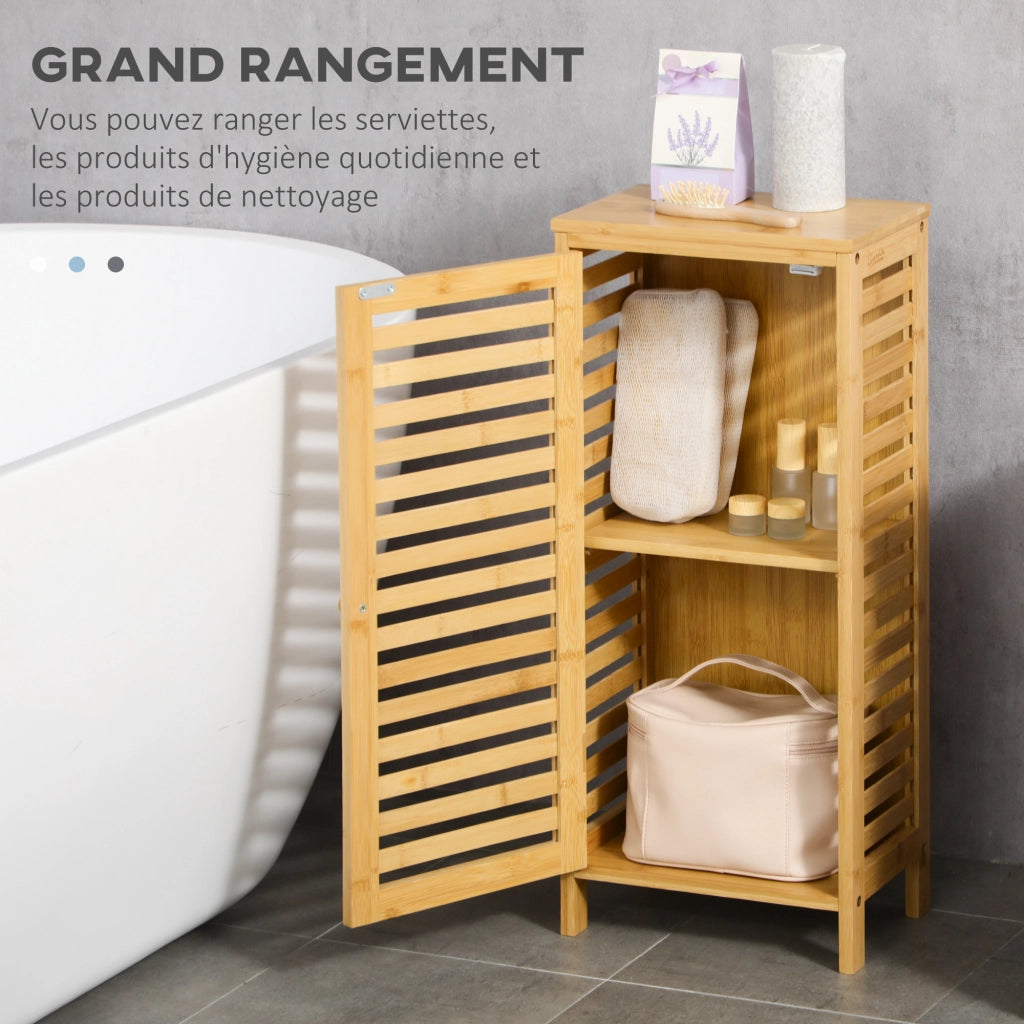 Mobile da bagno in bamb¨´ ¨C Xylo ¨C 1 ripiano regolabile, naturale, 30x19,9x70 cm