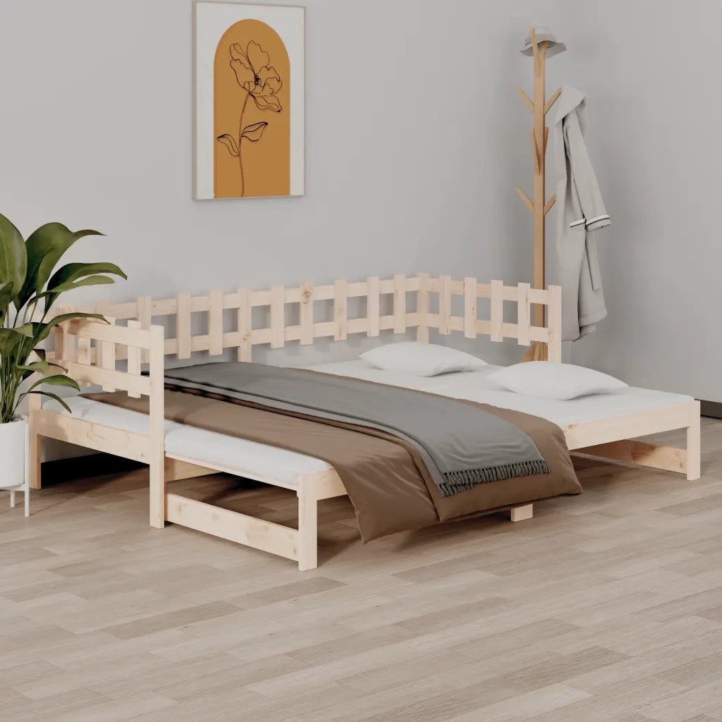 Dormeuse Estraibile 2x(90x200) cm Legno Massello di Pino 820771