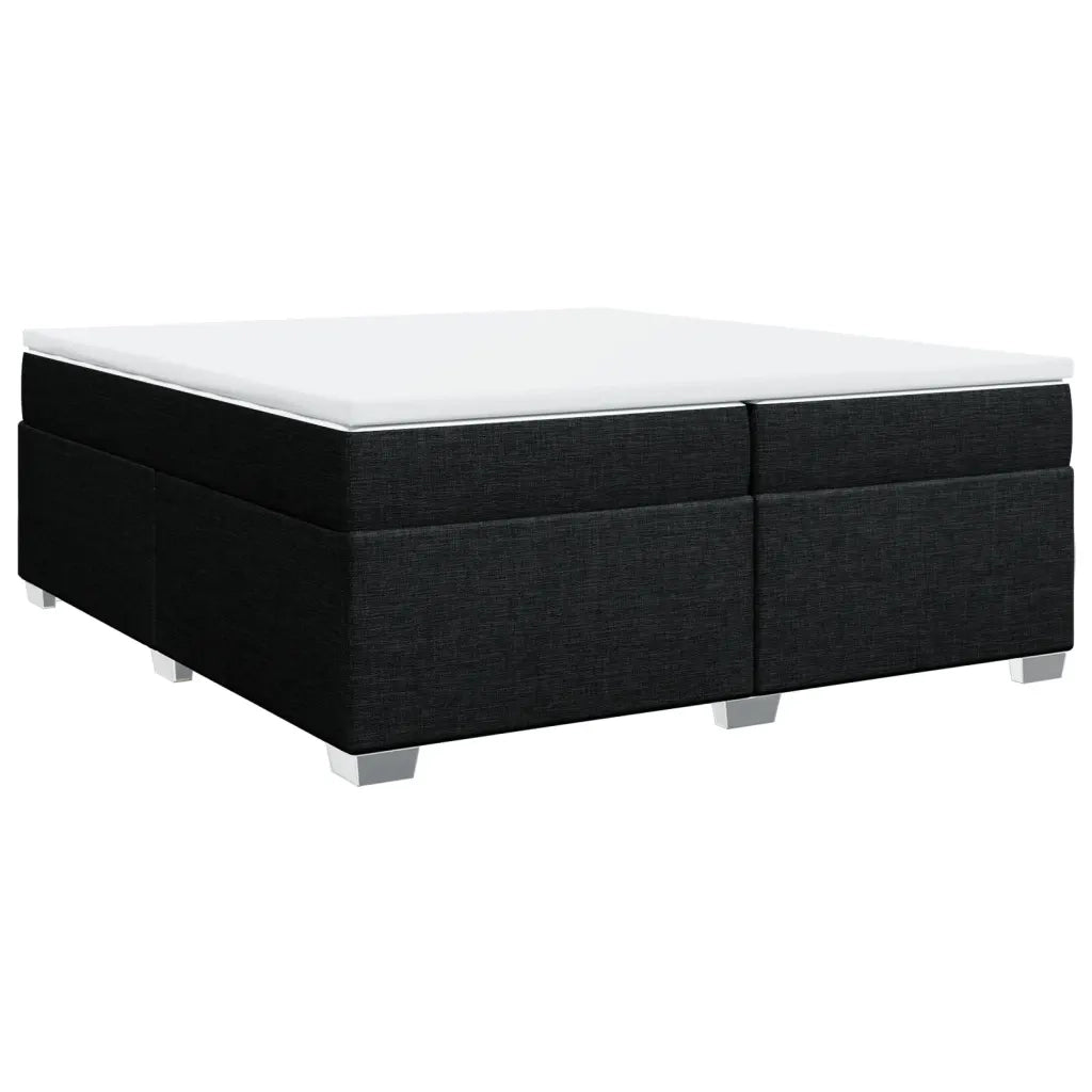 Giroletto a Molle con Materasso Nero 200x200 cm in Tessuto