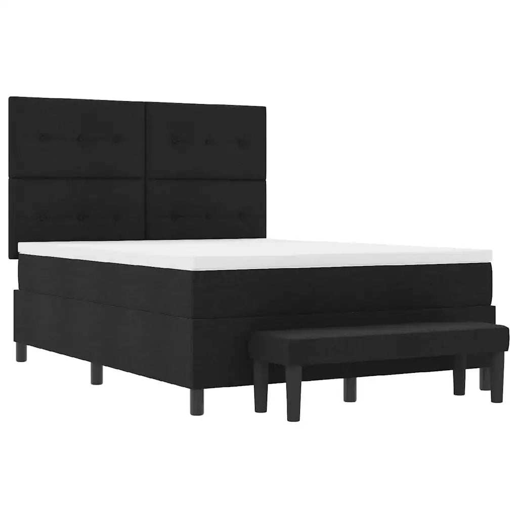 Letto a molle con materasso Nero 140 x 200 cm Tessuto