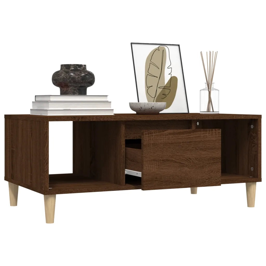 Tavolino da Salotto Rovere Marrone 90x50x36,5 cm in Multistrato cod mxl 27068
