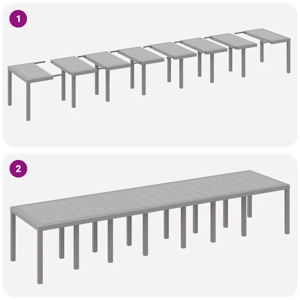 Set da pranzo da giardino con cuscini 15 pcs Grigio chiaro PP 3378807