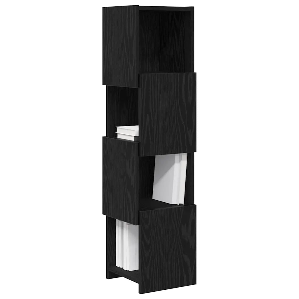 Mobile angolare 25,5x25x102cm Legno ingegnerizzato Rovere Nero 889806