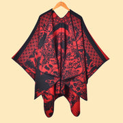 Sciarpa calda da donna per autunno e inverno con mantello jacquard a stampa animalier
