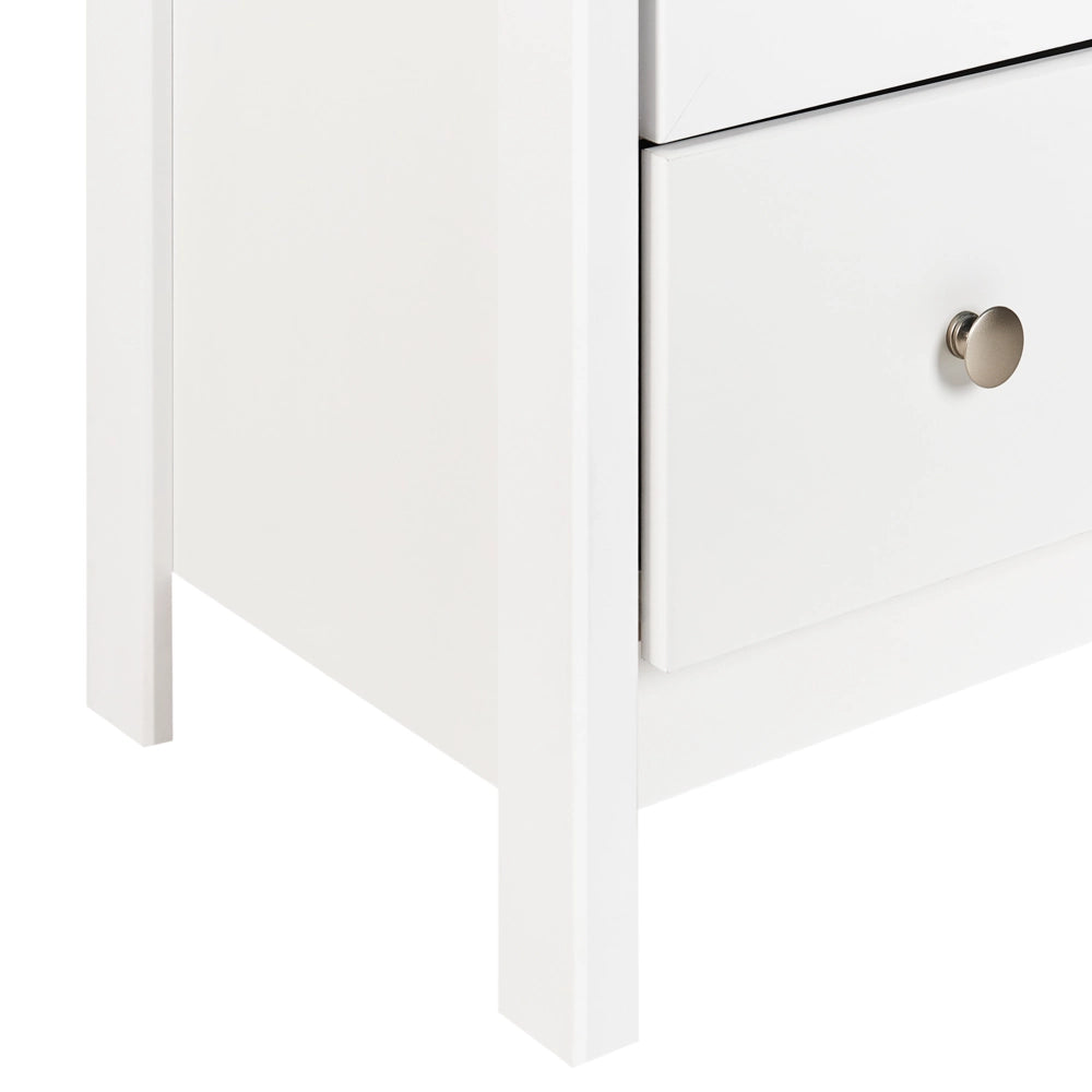 Mobile decorativo in legno massiccio bianco con cassetto espositivo in vetro Classico scandinavo a bordo alto Sala da pranzo Soggiorno