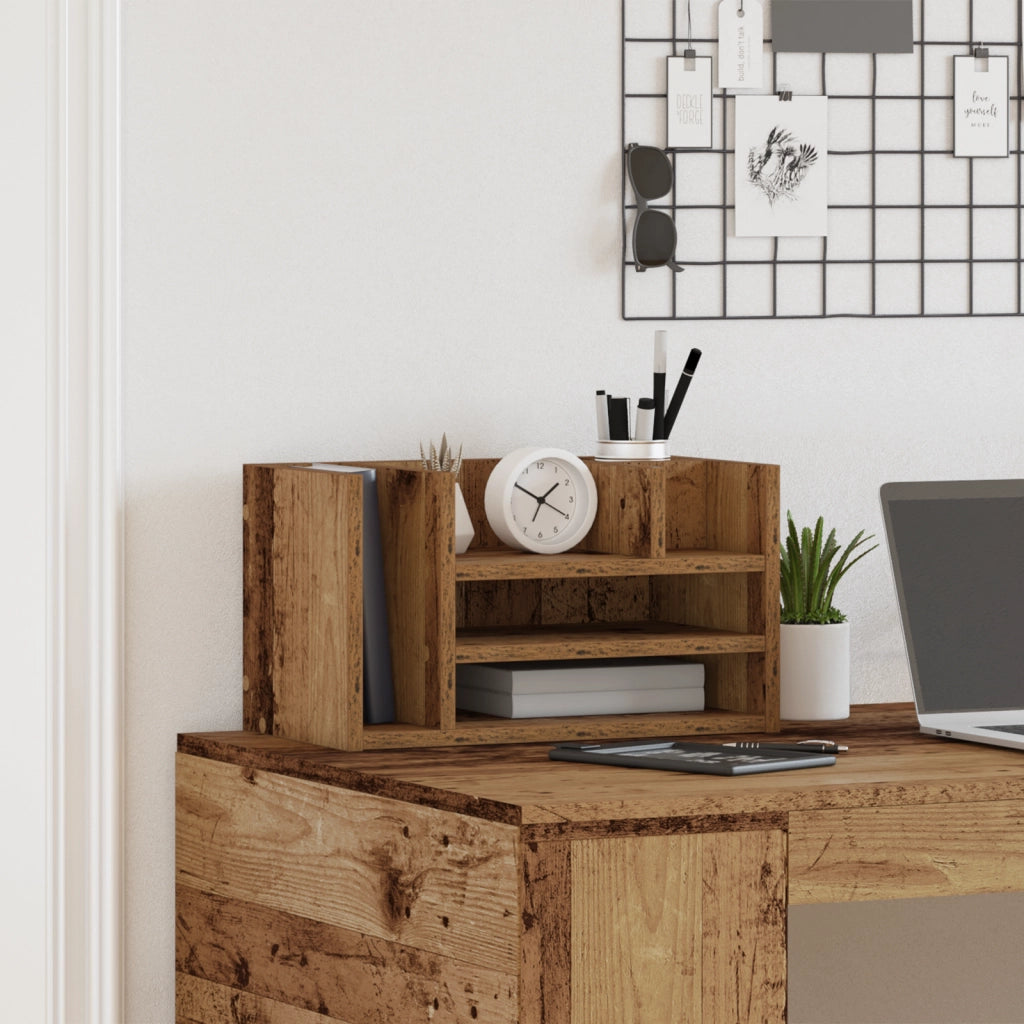 Organizzatore da scrivania Rovere Vecchio 44.5x24x25 cm Legno Ingenerizzato