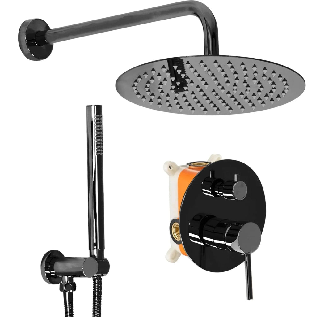 Set Doccia Da Incasso Rea Lungo Black Metallic + Box
