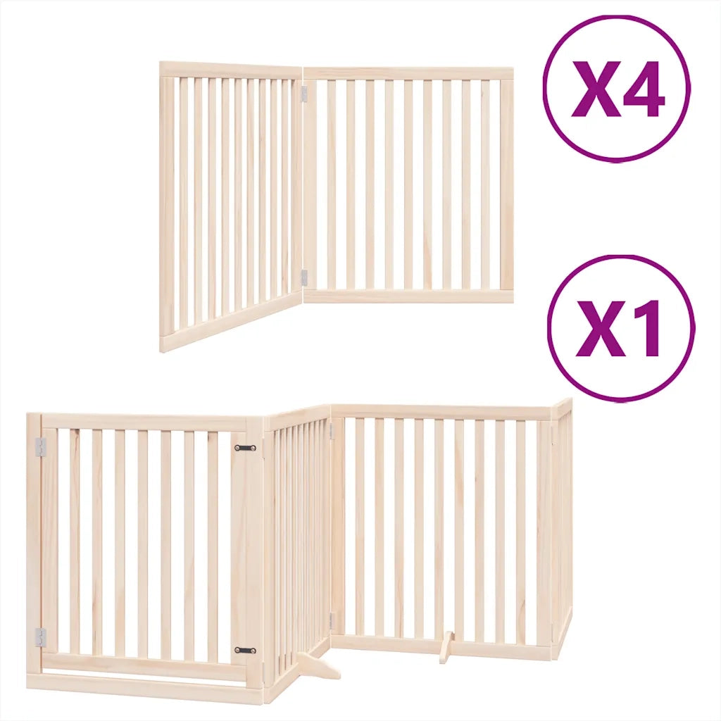 Cancello per Cani Porta Pieghevole 12 Pannelli 960 cm in Pioppo CFW3733393