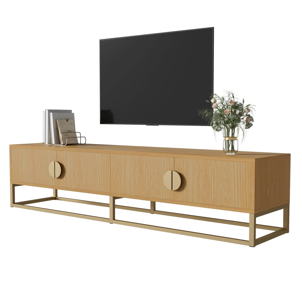 Mobile TV 180 cm color legno con 4 ante e maniglie semicircolari