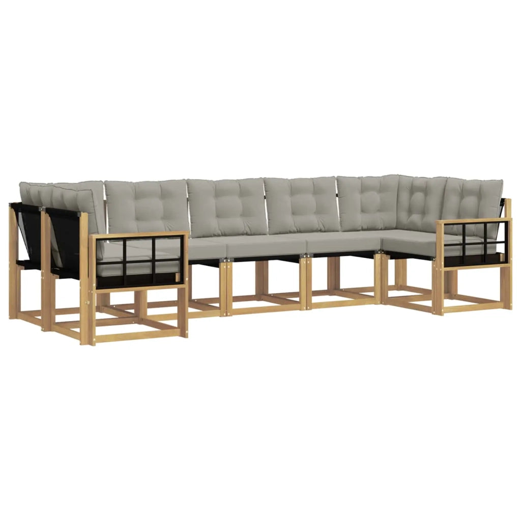 Set di divani da esterno 7 pz Bianco e Grigio Chiaro 3389841