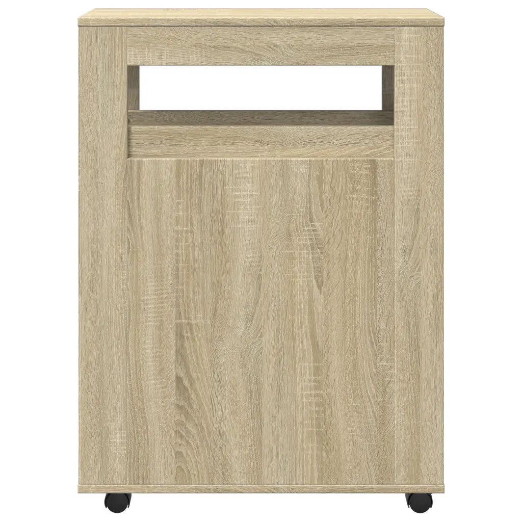 Mobile da Bagno Stretto con Ruote Rovere Sonoma in Truciolato 855270
