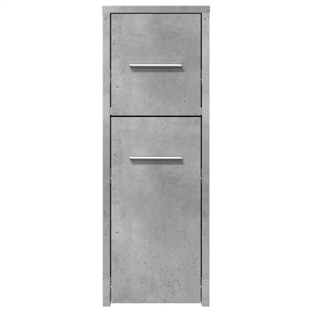 Armadietto da Bagno Stretto con Ruote Grigio Cemento Truciolato 855280